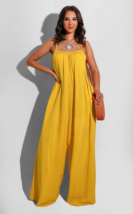 comfy Casual Jumpsuits for women Yellow L