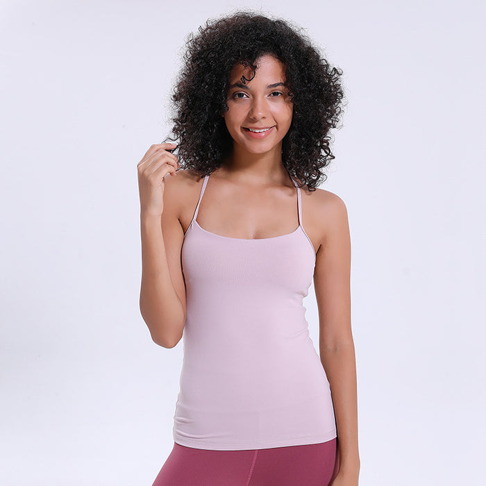 y-back yoga seamless workout tank tops for women Lotus root starch