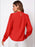 Ruched Mock Neck Long Sleeve Blouse