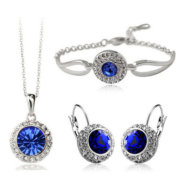 Jewelry Set for women Silver blue