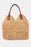 Fame Straw Braided Faux Leather Strap Shoulder Bag KA One Size