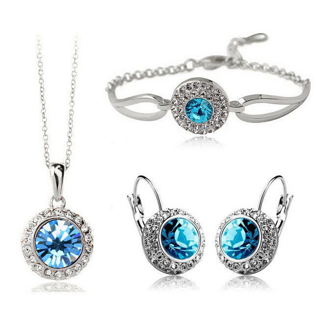 Jewelry Set for women Silver Ocean Blue