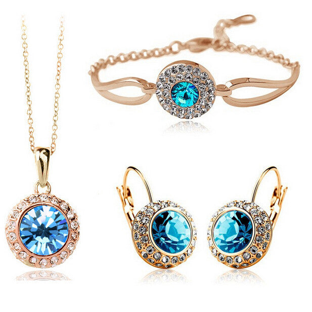 Jewelry Set for women Golden sea blue