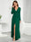 V-Neck Long Sleeve Split Dress