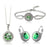 Jewelry Set for women Silver Fruit Green