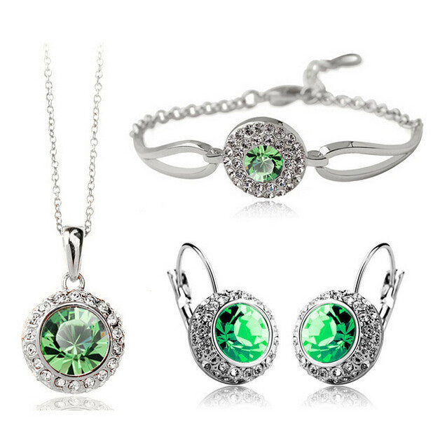 Jewelry Set for women Silver Fruit Green