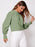 Ruched Mock Neck Long Sleeve Blouse