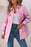 Snap Down Collared Winter Coat Pink