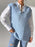 Pearl Trim V-Neck Sweater Vest Light Blue One Size