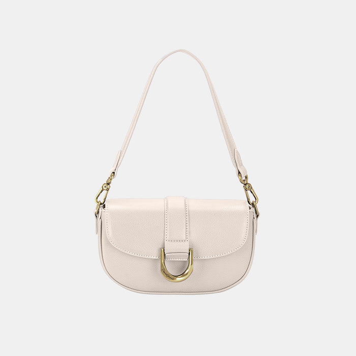 David Jones PU Leather Shoulder Bag Ivory One Size