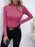 Mock Neck Long Sleeve Knit Top Hot Pink