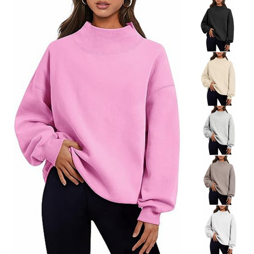 cozy high collar sweatshirt