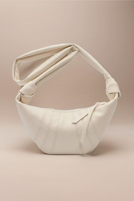 Zenana Vegan Leather Croissant Crossbody Bag Ivory One Size