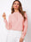 Ruched Mock Neck Long Sleeve Blouse Blush Pink