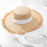 Summer Sun Hat for women Flat top white ribbon