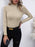 Mock Neck Long Sleeve Knit Top Cream