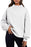 cozy high collar sweatshirt White