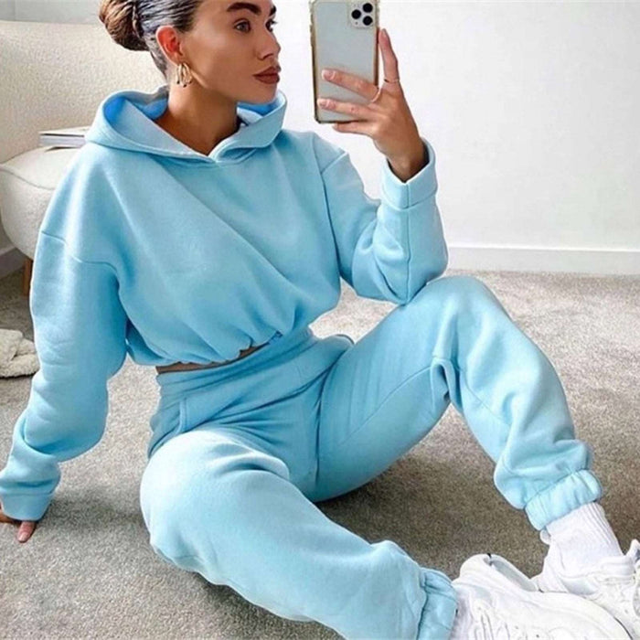 Women's Stylish Leisure Tracksuit Set Blue