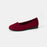 Round Toe Knit Ballet Flats Burgundy