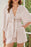 Tied Striped Three-Quarter Sleeve Romper Tan