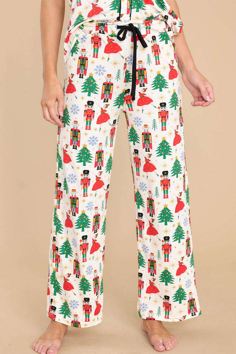 White Christmas Tree Nutcracker Shirt & Pants Pajama Set