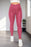 Rose Red Crossed Dip Waist Sleek Leather Leggings Rose Red