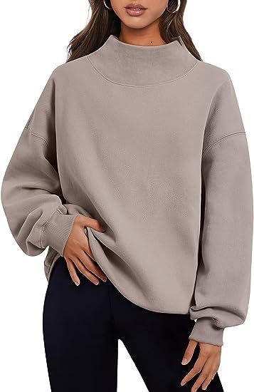 cozy high collar sweatshirt Khaki