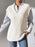 Pearl Trim V-Neck Sweater Vest Ivory One Size