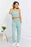 Zenana Full Size Stylish Comfort Smocked Tube Top & Joggers Set Light Green