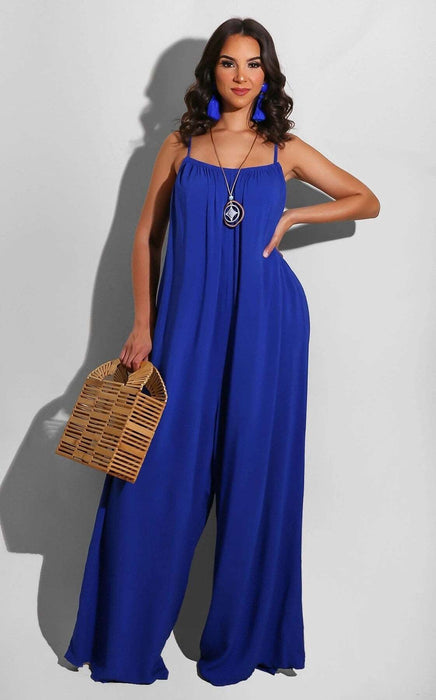 comfy Casual Jumpsuits for women Blue M