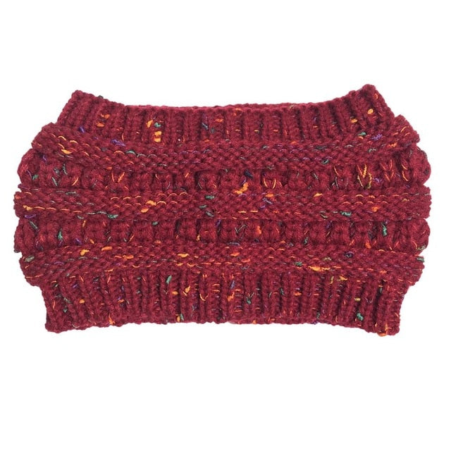 Women's Crochet Beanie wine red 02 One Size