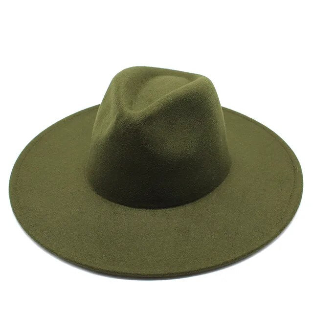 Fedora Wool Hat for women Army Green size 56-59cm