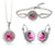 Jewelry Set for women Silver Rose Red