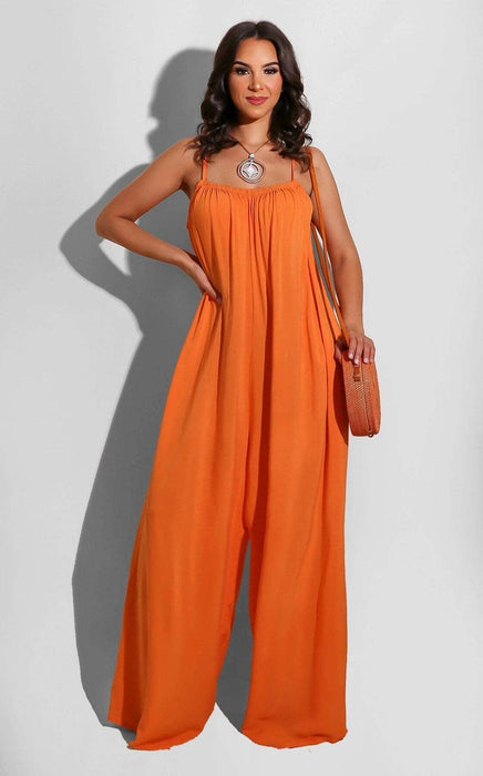 comfy Casual Jumpsuits for women Orange M