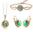 Jewelry Set for women Golden Fruit Green