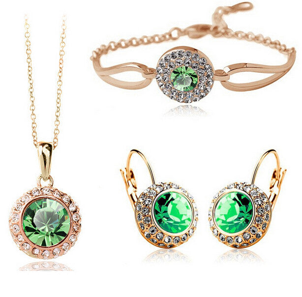 Jewelry Set for women Golden Fruit Green