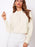 Ruched Mock Neck Long Sleeve Blouse Ivory