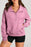 Half Zip Long Sleeve Sweatshirt Dusty Pink