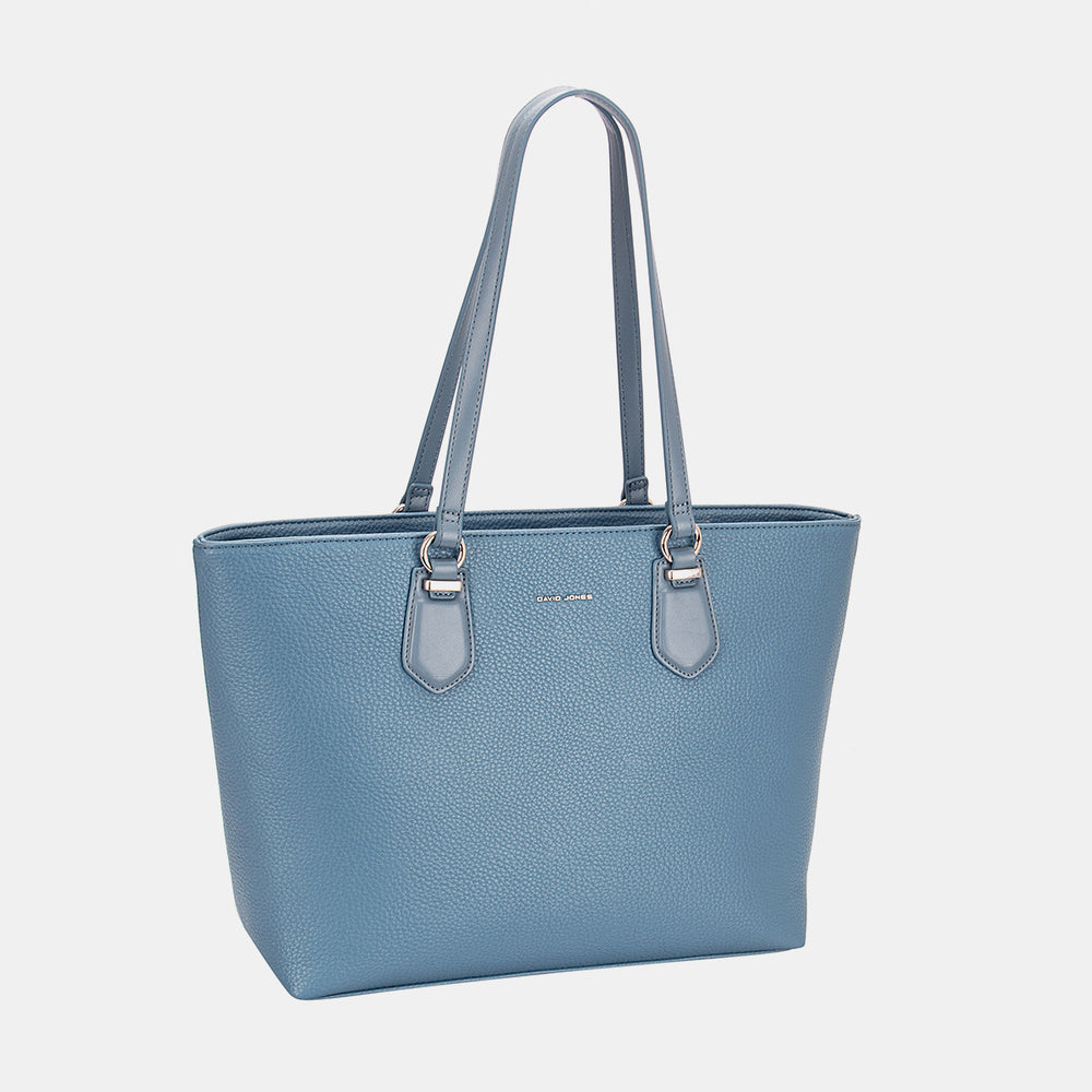 David Jones PU Leather Tote Bag Blue One Size