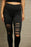 Double Take Wide Waistband Distressed Slim Fit Leggings