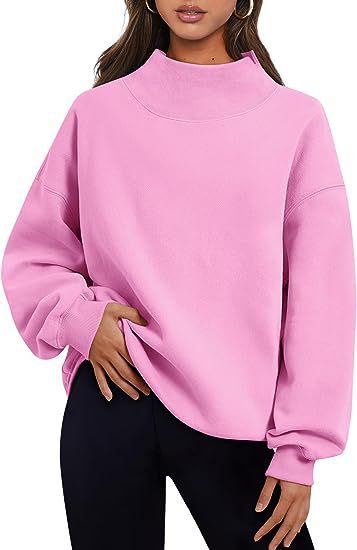 cozy high collar sweatshirt Pink