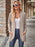 Open Front Cardigan with Pockets Tan