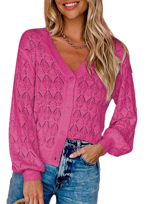 V-Neck Chic Cardi Rose Red