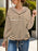 Drawstring Striped Long Sleeve Hoodie Brown