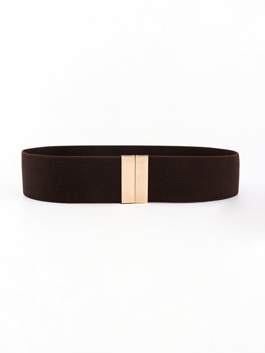 Alloy Buckle Elastic Belt Chocolate One Size