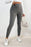 Gray Wide Waistband Ribbed Textured Knit Leggings