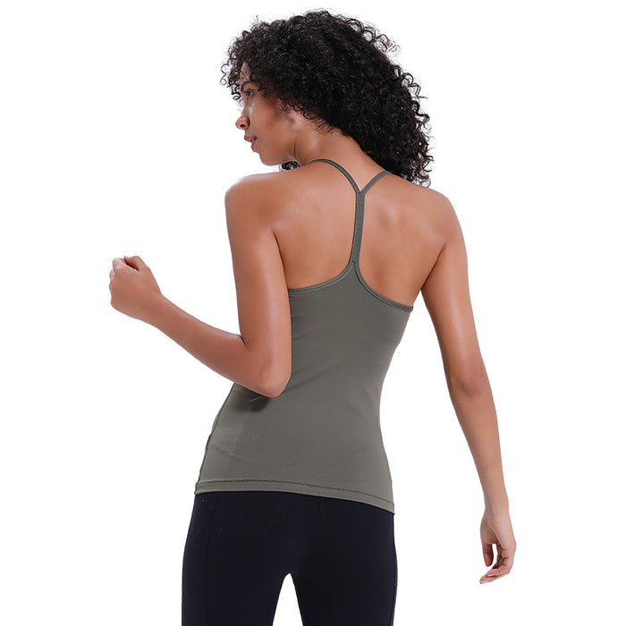 y-back yoga seamless workout tank tops for women