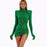 Fashionable Green Sequin Velvet Dress green