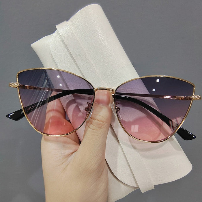 Cat Eye Sunglasses for women Golden ash powder