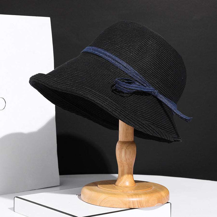 Straw Sun Hat Black M（56-58cm）